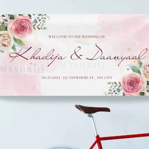 Large Digital Floral Wedding Shadi Marriage Nikkah Banner