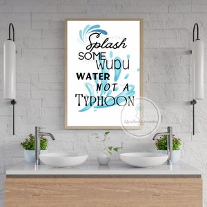 Muslim Minimalism Wudu Splash Wall Art Print Home Decor Lavatory Bathroom washroom Restroom Minimalism