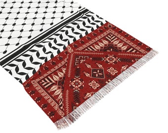 Écharpe Keffiyeh Heritage Weave | Hijab | Palestine | Nouveau musulman | Ramadan | Serment | Cadeau pour elle | 68,5 cm × 185,5 cm