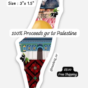 Palestine Map Fridge Magnet