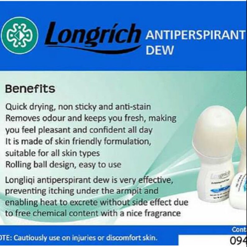 Longrich Deodorant Antiperspirant Dew 50ml Etsy