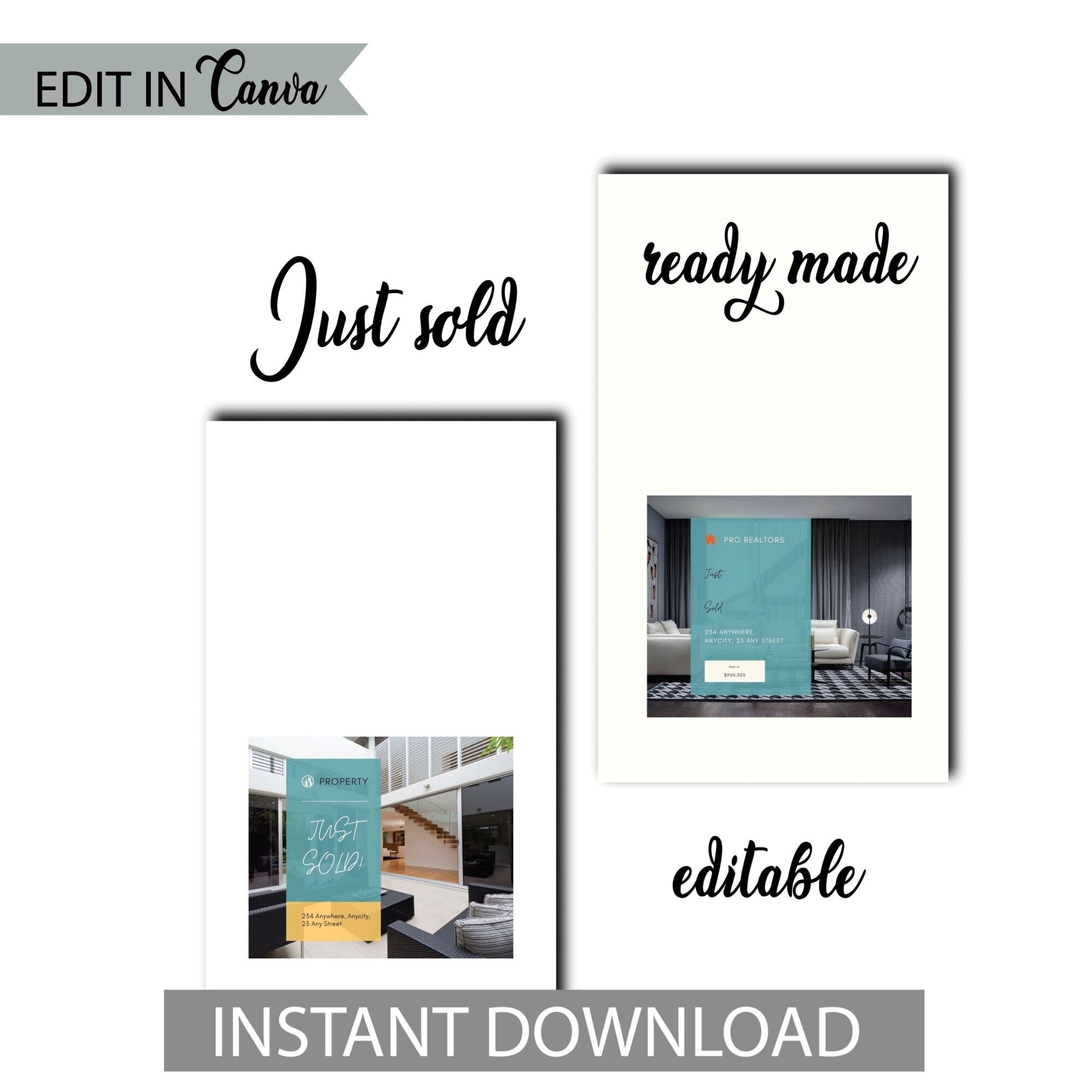 Just Sold Social Media Posts SOLD Facebook Posts Real Estate Etsy