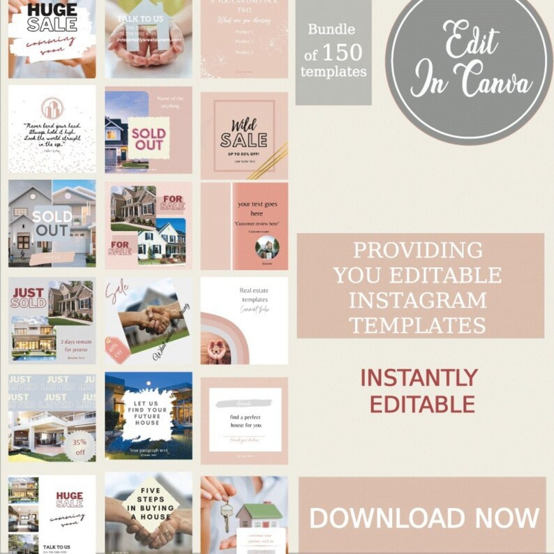 Real Estate Instagram Templates Real Estate Marketing Etsy