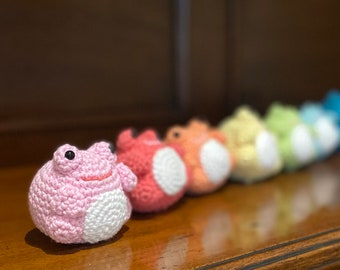 Ranitas arcoíris: juguete amigurumi y llaveros hechos a mano, tejidos a crochet y con aroma a lavanda