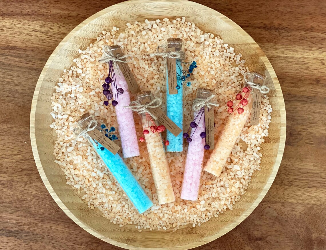Bath Salt Wedding Favors Natural Bath Salt Tubes Shower Etsy