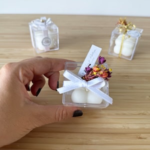 Bubble Candle Favors | Scented Mini Bubble Candles with Dried Flowers in Bulk | Personalized Wedding, Shower, Birthday Favors For Guests