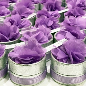 10 PCS Round Boxes with Ribbon Flower | Wedding Favor Boxes for Guests | Elegant Wedding Favor Box | Bulk Wedding Favor Candles
