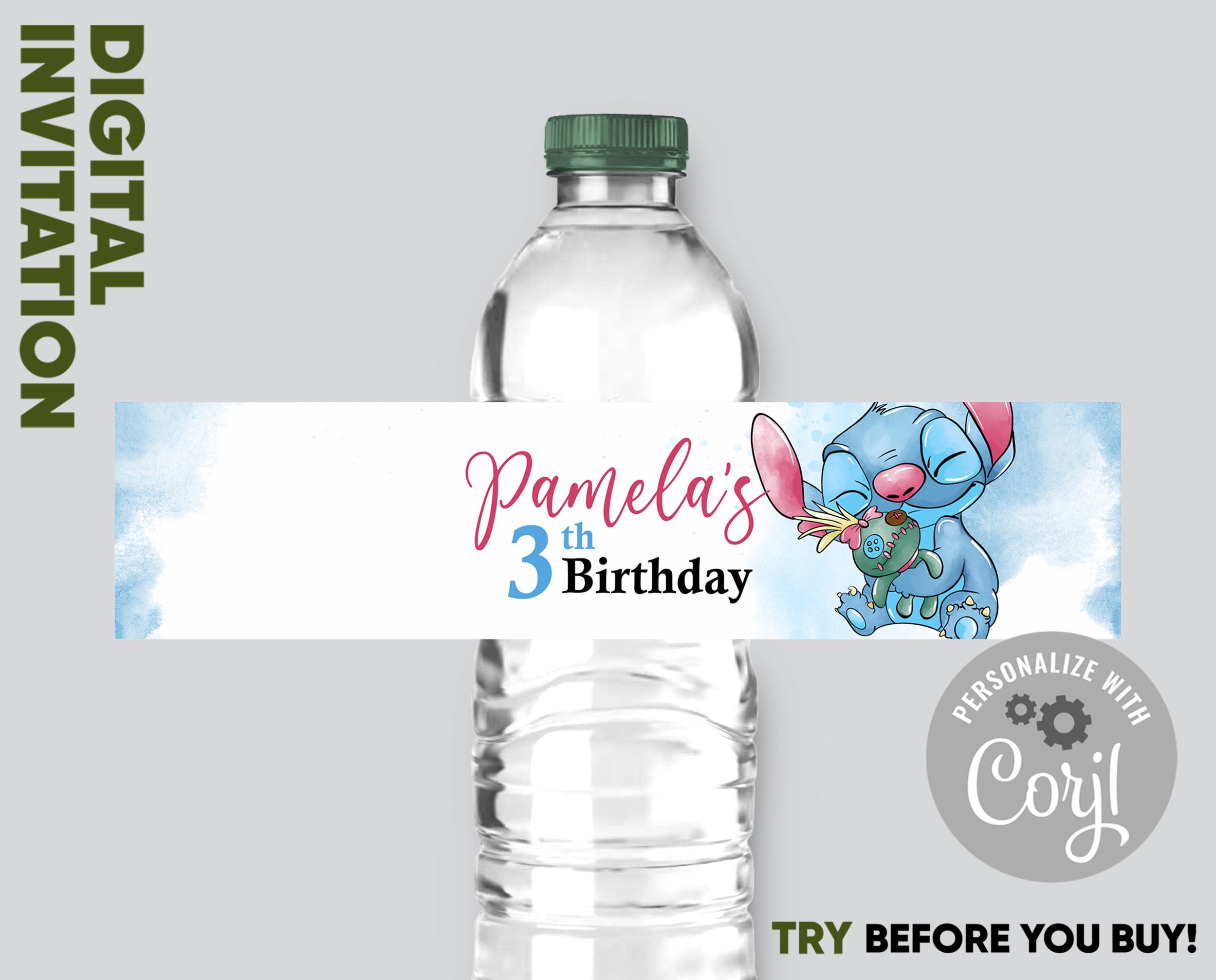 Stitch Water Bottle Labels Watercolor Stitch Water Labels Etsy