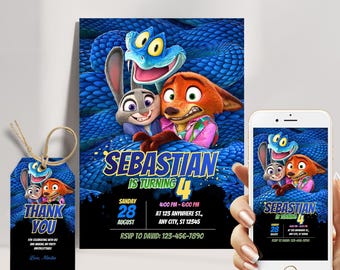 Zootopia 2 Birthday Invitation | Zootopia Party Invitation | zootopia birthday invite | Editable Canva Template (Digital Download)