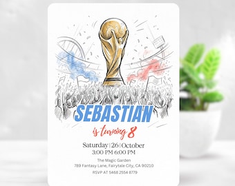 World Cup 2026 Birthday Invitation Editable Soccer Party Invite Football Birthday Invitation Kids Sports Canva