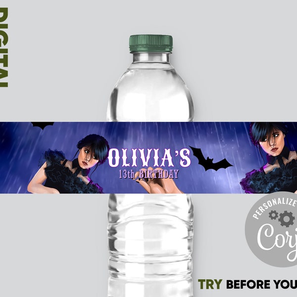 Wednesday Addams Water Bottle - Etsy