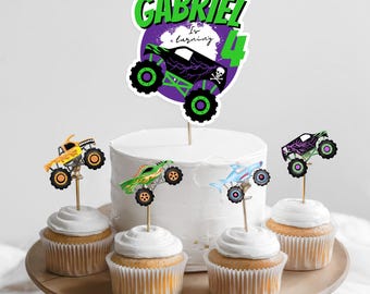 Monster Truck Birthday Cake & Cupcake Toppers: Party Decorations (Digital Download)