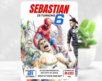 Spider Man Brand New Day Birthday Invitation, Spider Man 2026 Movie Party Invite, Superhero 6th Birthday, Editable Canva Template