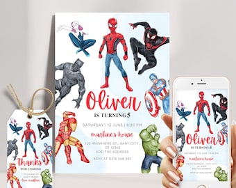 Avengers Superhero Birthday Invitation: Editable Template (Digital Download)