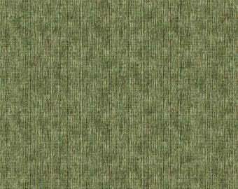 May include: A solid olive green fabric with a visible woven texture. The material features a consistent pattern of vertical and horizontal threads, creating a subtle cross-hatched appearance across the entire surface of the textile material.