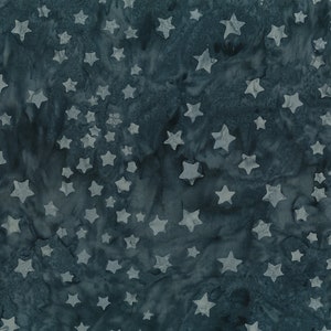 Bandana USA - Banyan Batiks - Charcoal Stars on Blue - 80671-94