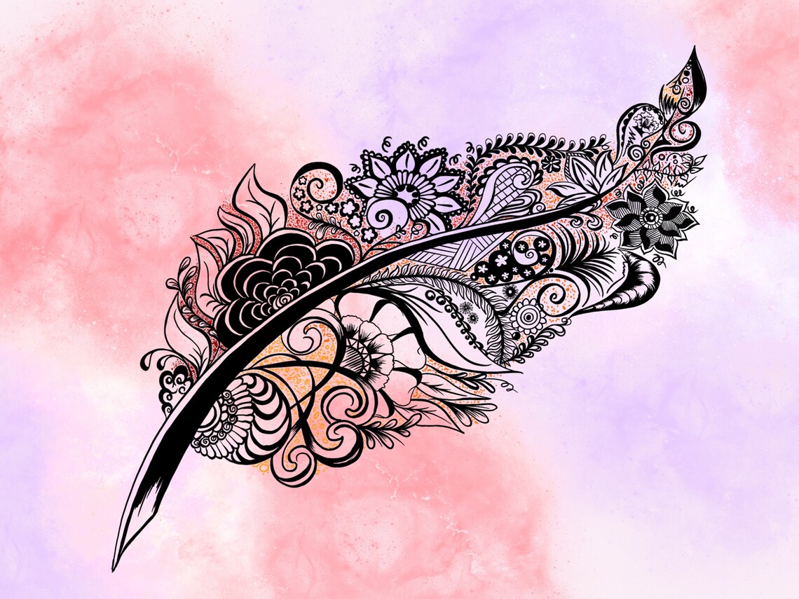 Feather Sticker Waterproof Sticker Etsy