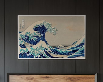 Katsushika Hokusai &quot;The Great Wave off Kanagawa&quot; Printable Wall Art Vintage Japanese Woodblock Print Classic Artworks Wave Digital Download