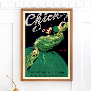 Chick Cigarettes de Virginie Cartel francés / Arte de pared imprimible único / Jean d'Ylen Vintage 1920s Ad Art Nouveau Descarga digital Decoración