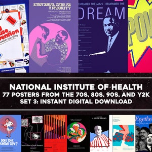 77 carteles de salud retro de los años 70, 80, 90 y Y2K / Paquete de imágenes Arte de pared imprimible Anuncio gráfico Descarga digital instantánea Uso comercial 3