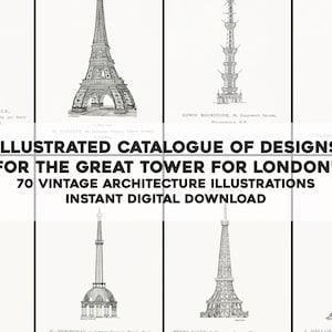 70 Tower of London Architecture Design Submissions | HQ Image Bundle Printable Art | Instant Digital Download Commercial Use