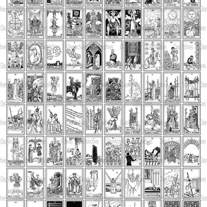 Printable Mini Tarot Card Full Deck Black &amp; White | 8.5x11 Sheet ...