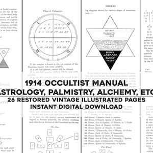 Um Manual de Ocultismo | 26 Páginas Ocultas Restauradas | Pacote de Imagens Vintage HQ | Download Digital Instantâneo Uso Comercial
