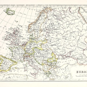 34 Vintage Maps from World Atlas 1882 Countries Continents Image/Printable Wall Art Bundle Instant Digital Download Commercial Use image 5