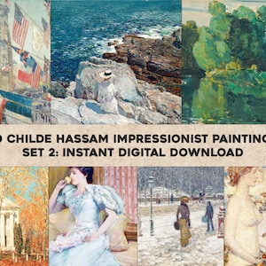 20 prachtige impressionistische schilderijen van Childe Hassam | HQ afbeelding bundel afdrukbare Wall Art | Instant digitale download commercieel gebruik 2
