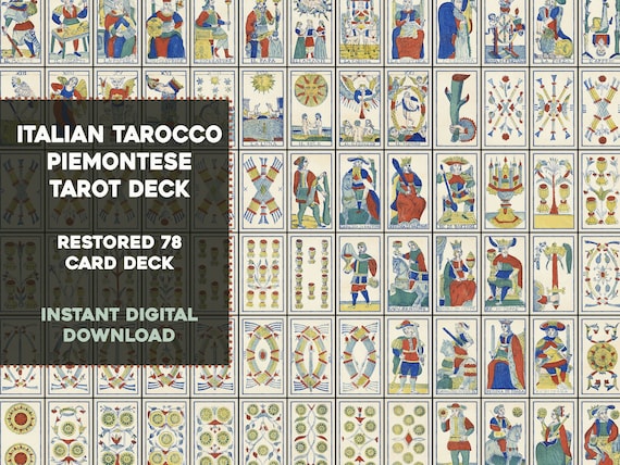 Restored Tarocco Piemontese Italian Tarot Deck Complete
