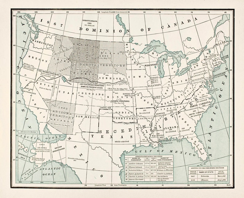 9 Vintage American Historical Maps - Il 794xN.4596849814 Bngn