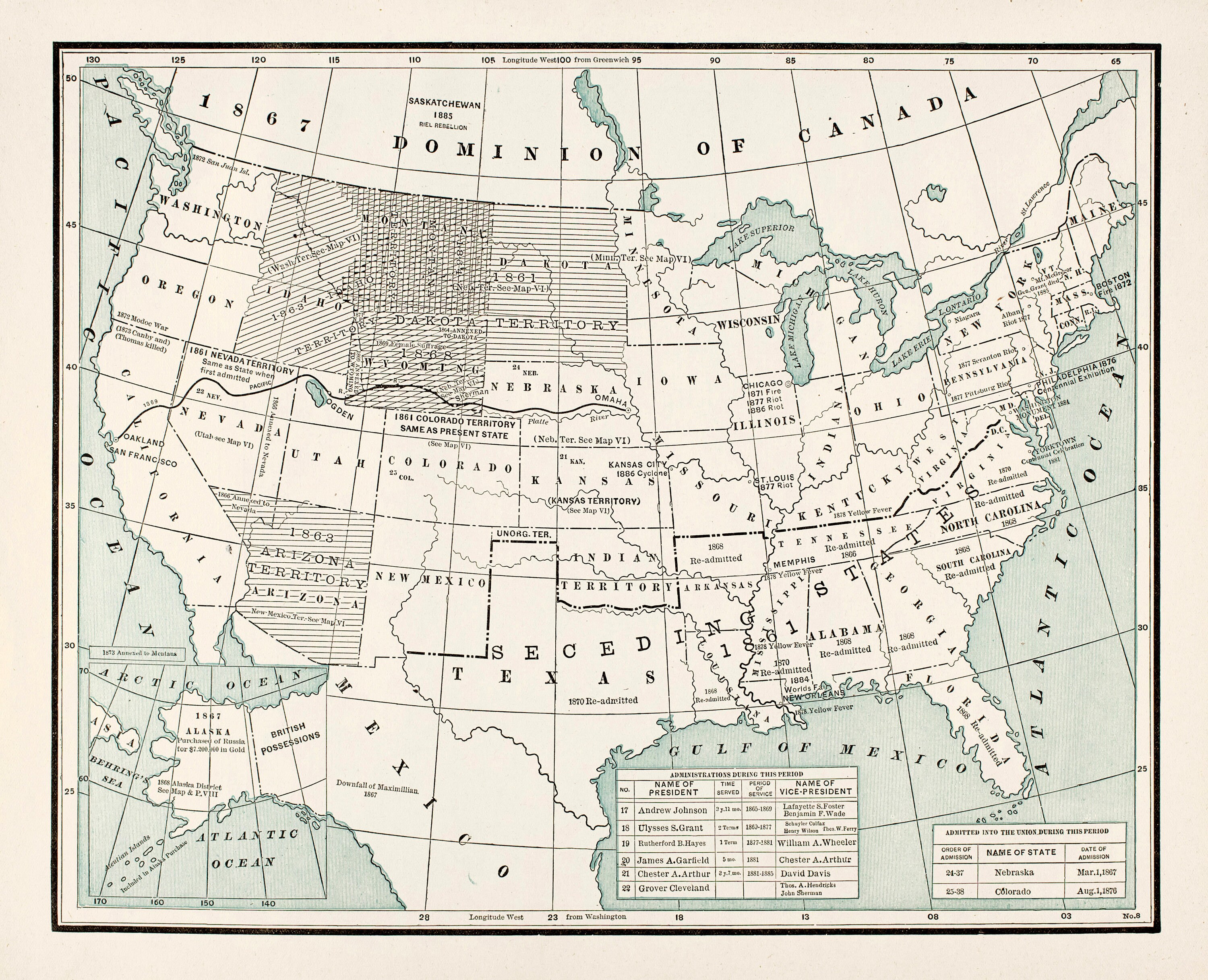 9 Vintage American Historical Maps From 1889 Family World Atlas | Image