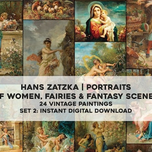 24 Wunderschöne Fantasy Gemälde von Frauen Venus Hans Zatzka | HQ Image Bundle druckbare Wandkunst | Sofortiger digitaler Download Kommerzielle Nutzung 2