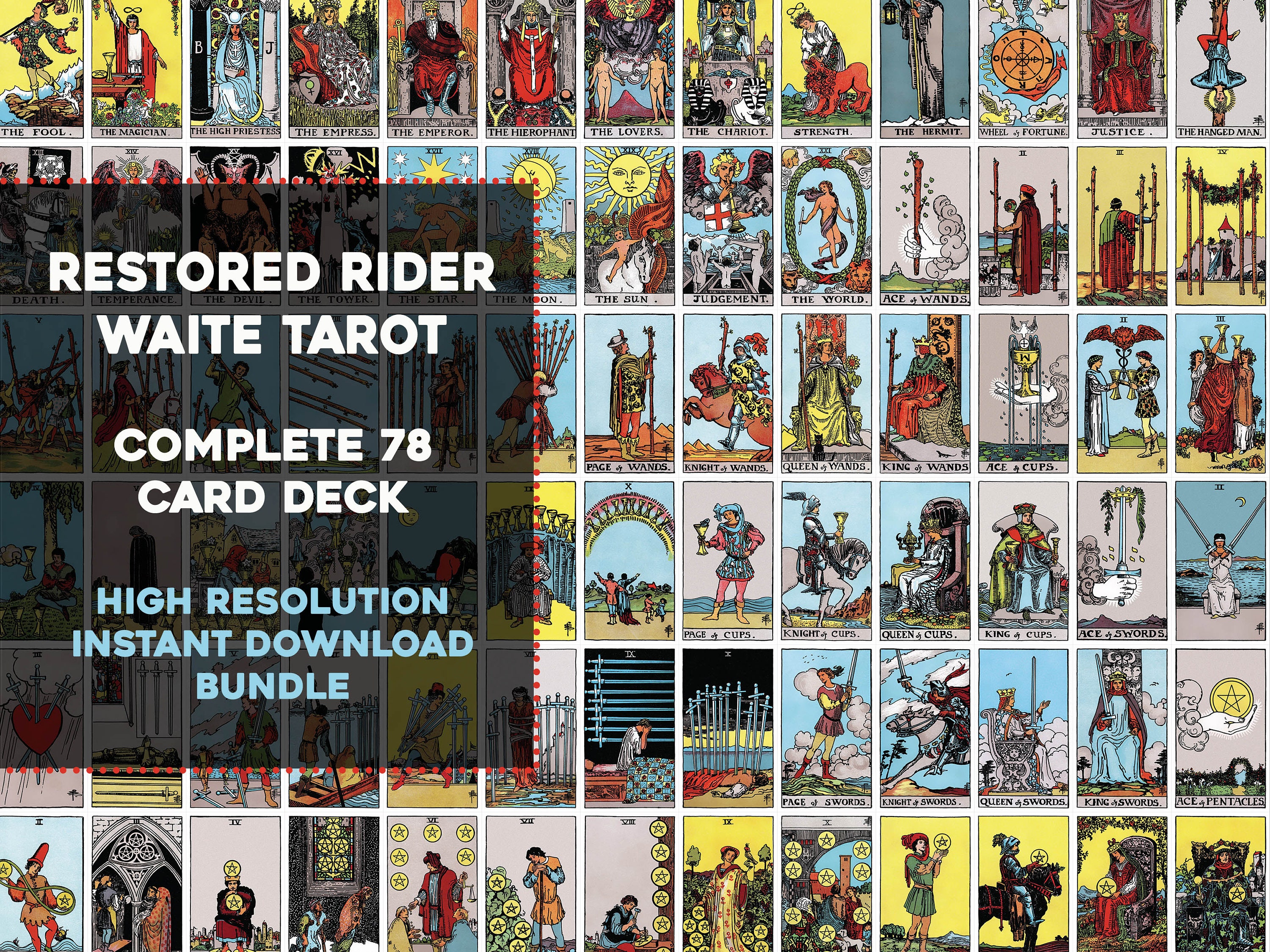 enkel sej patrulje Complete Set Rider Waite Smith Tarot Card Deck High - Etsy