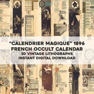 Calendrier Magique 30 Imágenes Esotéricas / Paquete de imágenes restauradas HQ/Arte de pared imprimible / Descarga digital instantánea