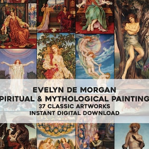 37 Spiritual & Mythological Paintings by Evelyn De Morgan | HQ Image Bundle Printable Wall Art | Instant Digital Download Commercial Use