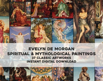 37 Spiritual & Mythological Paintings by Evelyn De Morgan | HQ Image Bundle Printable Wall Art | Instant Digital Download Commercial Use