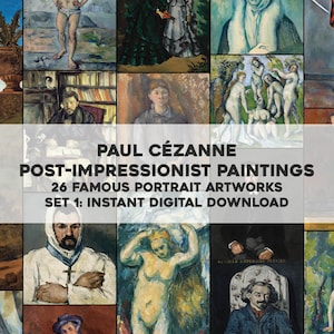 26 Paul Cezanne Impressionist Portraits Paintings | HQ Image Bundle Printable Wall Art | Instant Digital Download Commercial Use 1