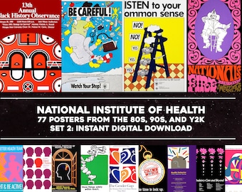 77 Retro Health Posters from 70s, 80s, 90s & Y2K | Image Bundle Printable Wall Art Graphic Ad Instant Digital Download Commercial Use 2