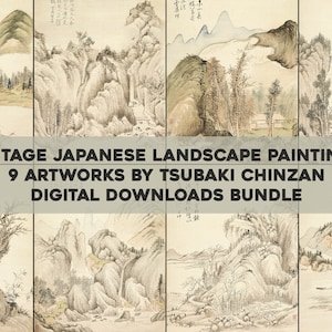 9 Wunderschöne Japanische Landschaftsbilder Tsubaki Chinzan | HQ Bild Bundle druckbare Wandkunst Sofortiger digitaler Download Kommerzielle Nutzung