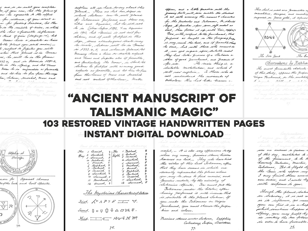 Raphael Ancient Manuscript Talismanic Magic | 103 Esoteric Images ...