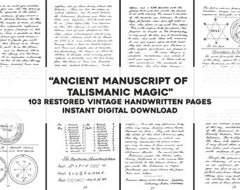 Manuscrito antiguo de Rafael, magia talismánica, 103 imágenes esotéricas, paquete de recursos de imágenes antiguas, descarga digital instantánea, uso comercial
