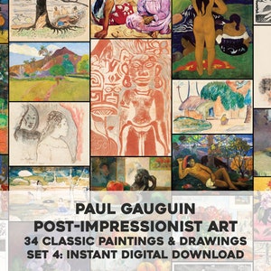33 Paul Gauguin Impressionist Paintings | HQ Image Bundle Printable Wall Art | Classic Paintings Instant Digital Download Commercial Use 4
