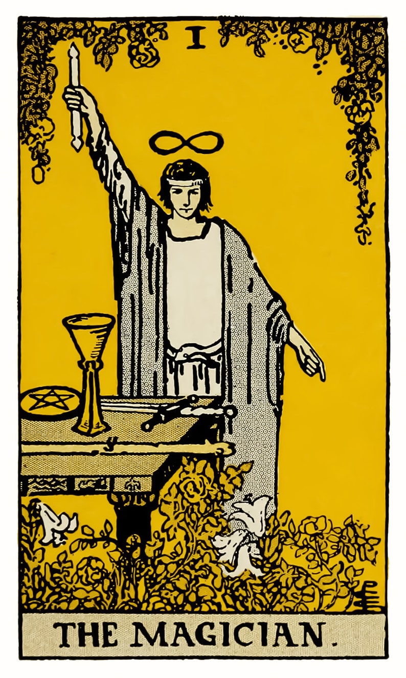 Yellow Rider Patterned Background Vintage Yellow Rider Waite Smith Complete Tarot Card Deck | Image ...