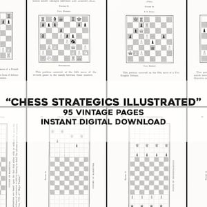 95 Pages of Chess Strategies - Vintage Illustrated Book Images | Image Bundle Printable Art | Instant Digital Download | Commercial Use