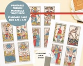 Printable Tarot of Marseilles Full Tarot Card Deck Standard Size | 2.75 x 4.75 on 8.5x11 | Original Back Instant Digital Download