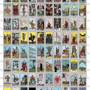 Printable Mini Tarot Card Full Color Deck | 8.5x11 Sheet | Complete 78 ...