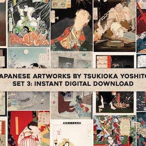 29 Amazing Tsukioka Yoshitoshi Japanese Woodblock Prints | HQ Image Bundle/Printable Wall Art | Instant Digital Download Commercial Use 3