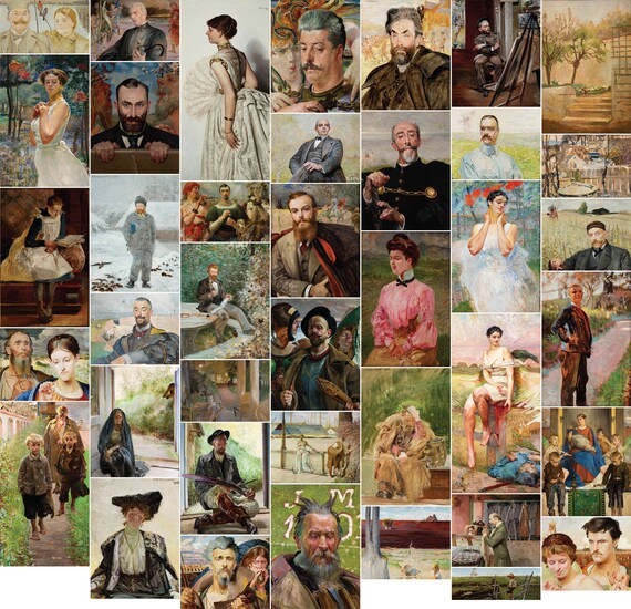 骨董品　絵画　1点物　1892年　ポーランド画家　メホッフェル 40 ヤツェク・マルチェフスキ象徴主義絵画ポーランド美術作品