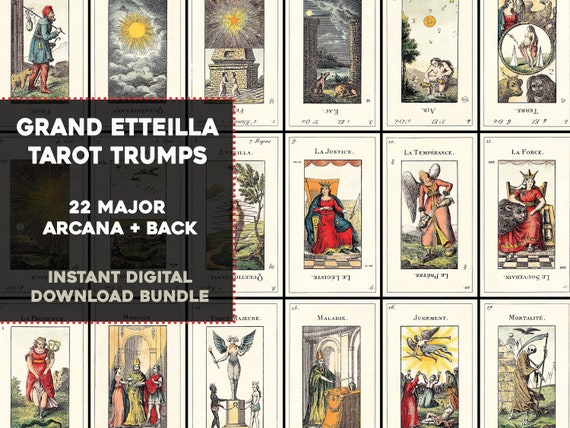 Grand Etteilla Tarot Color 22 Major Arcana Trumps Restored High